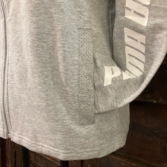 Women’s Puma Zip Up Hoodie Athletic Wear Grey Sweatshirt Medium NWT - Picture 7 of 14